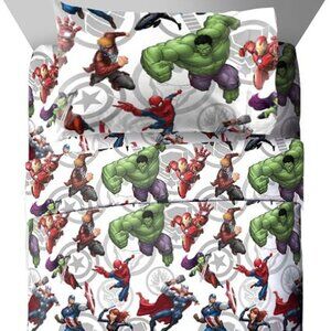 Jay Franco Marvel Avengers Marvel Team Twin Sheet Set - Super Soft and Cozy Kid’